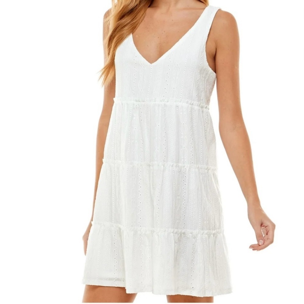 ❤️ Crystal Doll White Eyelet Short Mini Dress